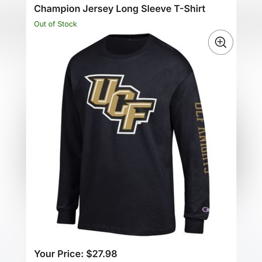 NWOT UCF Black Long Sleeve